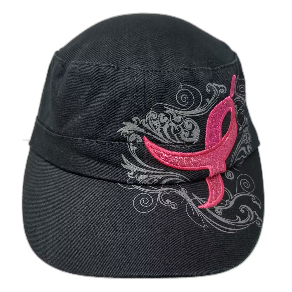 Susan G. Komen Army Cap Hat Black Pink OS Breast Cancer Awareness Ribbon
